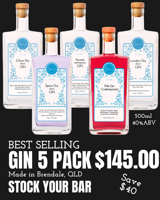 Best Sellers Craft Gin Pack 5 x 500ml = 2.5 Litres at 40% ABV